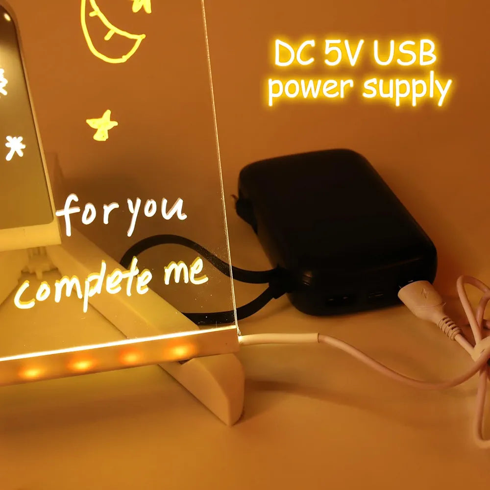 3D LED Light Glass Acrylic Writing pad
