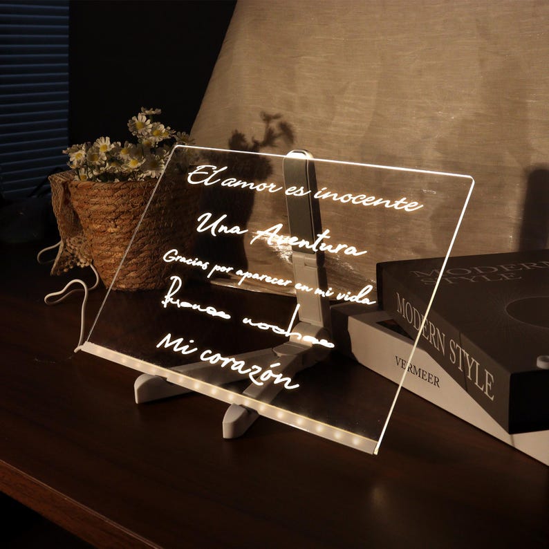 3D LED Light Glass Acrylic Writing pad
