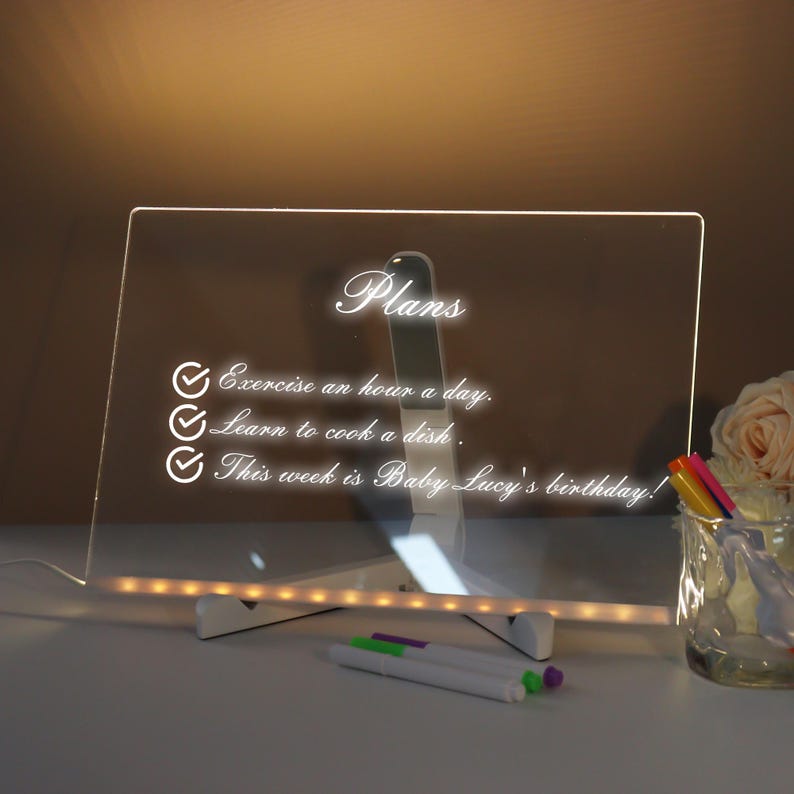 3D LED Light Glass Acrylic Writing pad