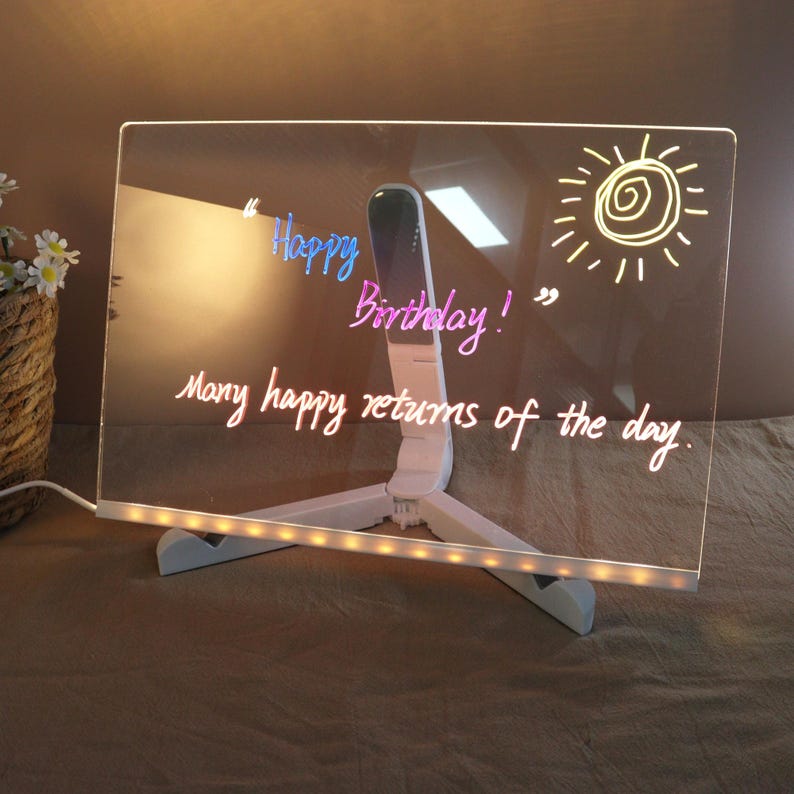 3D LED Light Glass Acrylic Writing pad