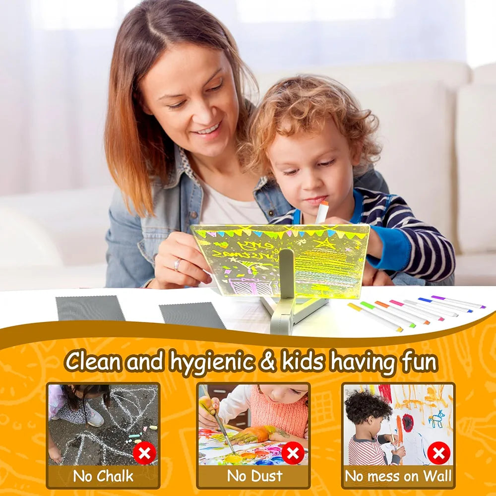 3D LED Light Glass Acrylic Writing pad
