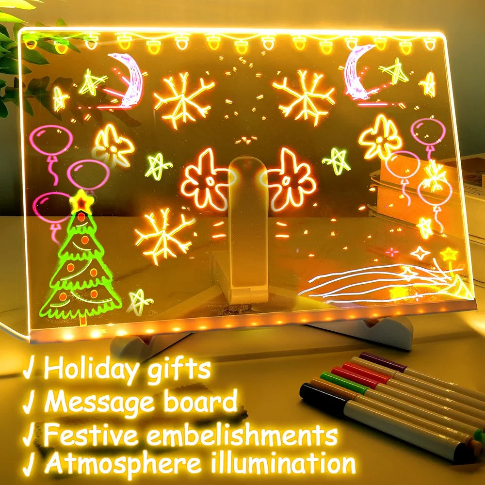 3D LED Light Glass Acrylic Writing pad