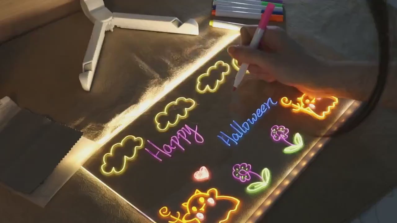 3D LED Light Glass Acrylic Writing pad