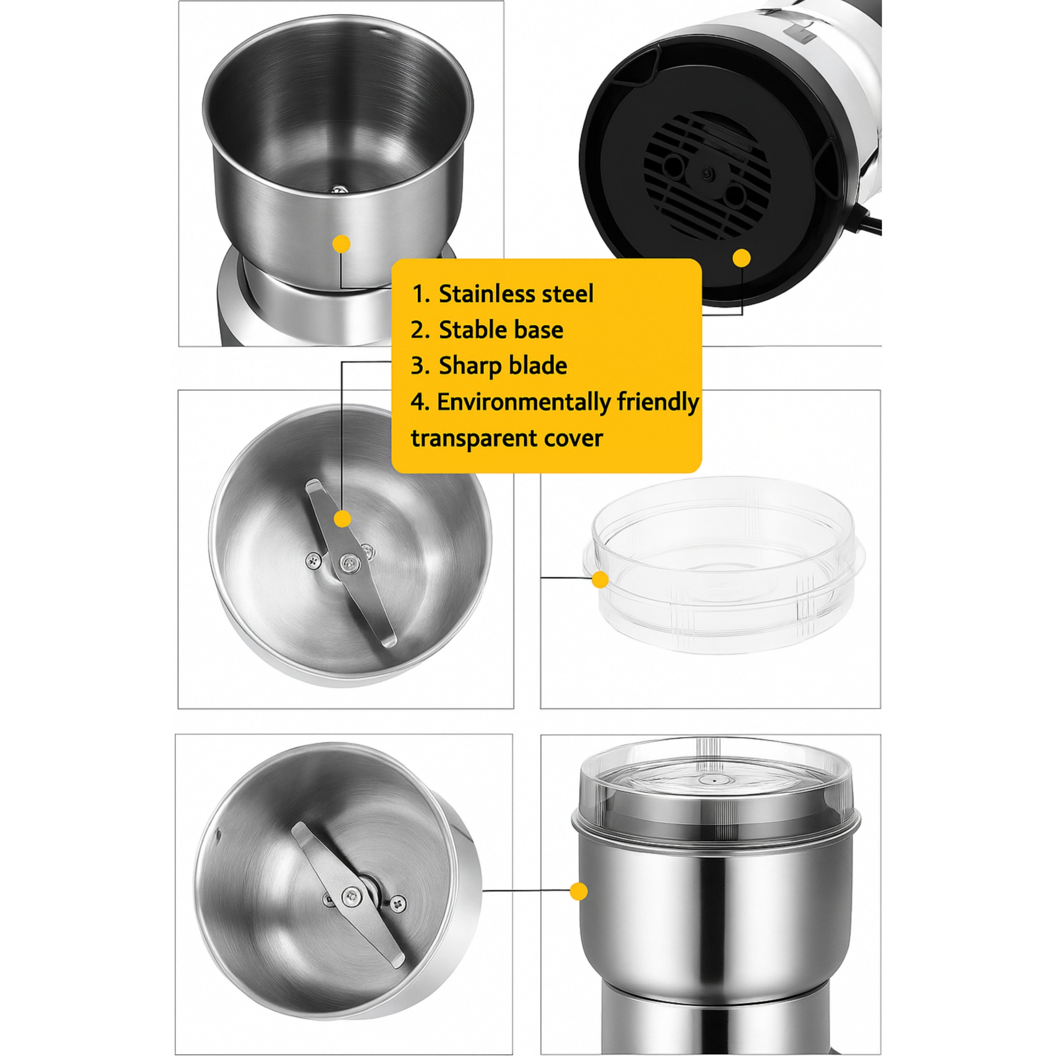 Electric Smash Machine | Multifunction Small Food Grinder Grain Grinder | Portable Coffee Bean Grinder