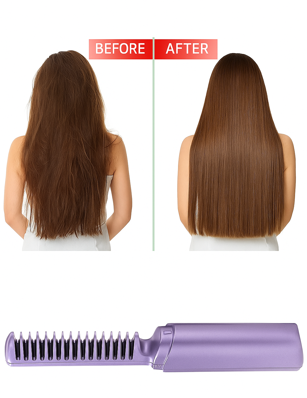 Meneflix Portable Mini Hair Straightener Cordless Rechargeable Mini Adjustable Hair Straightener Hot Comb